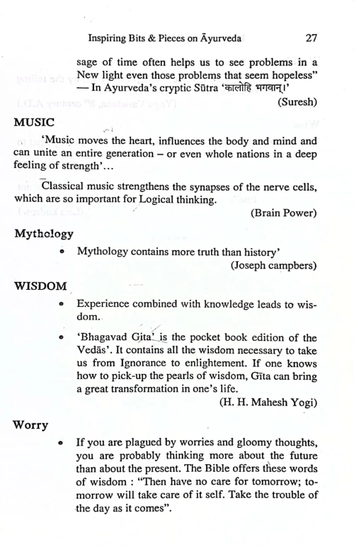 INSPIRING BITS & PIECES ON AYURVEDA